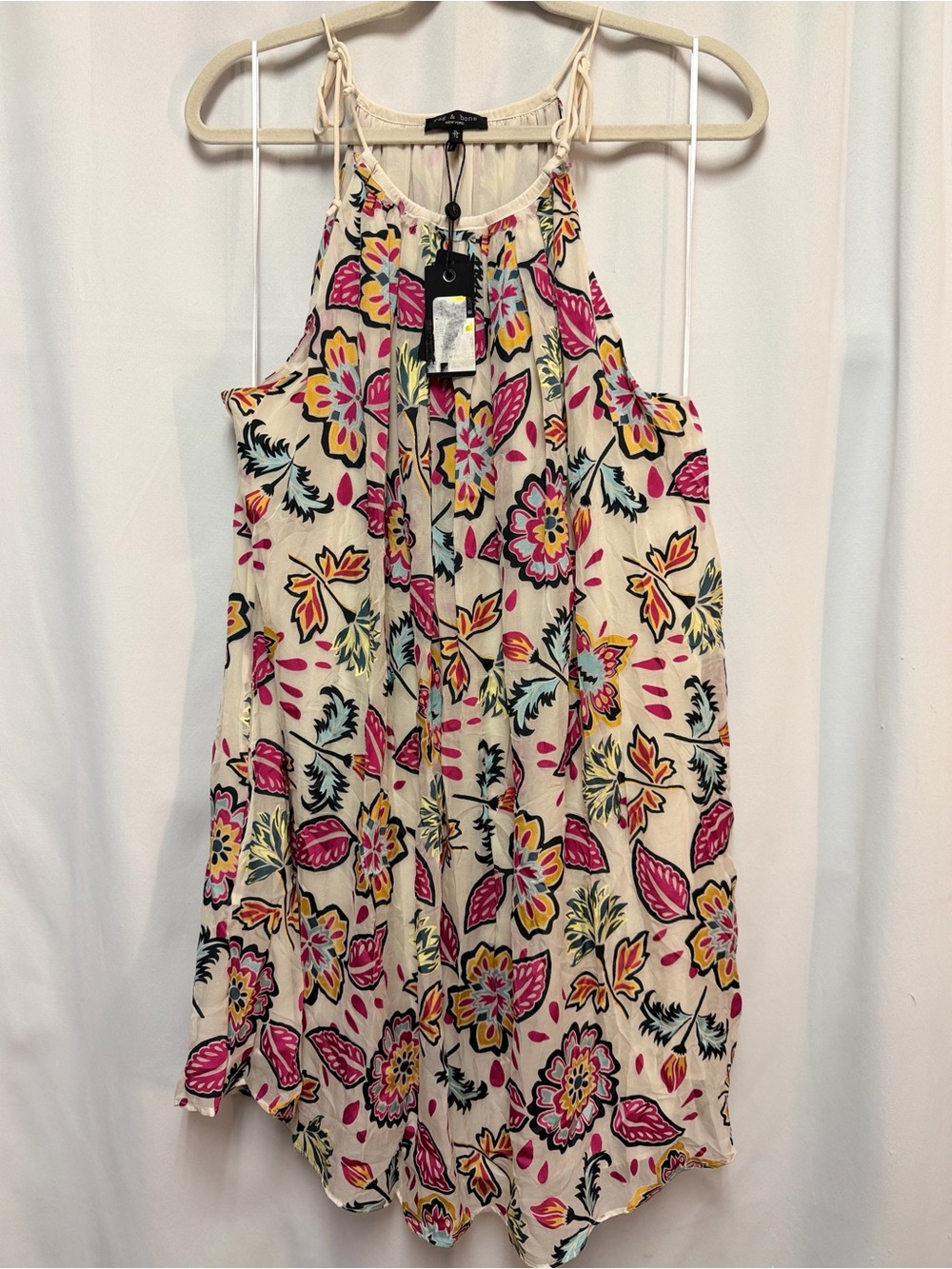 RAG & BONE Bailey Floral-Print Devoré Georgette Mini Dress Size XL NWT